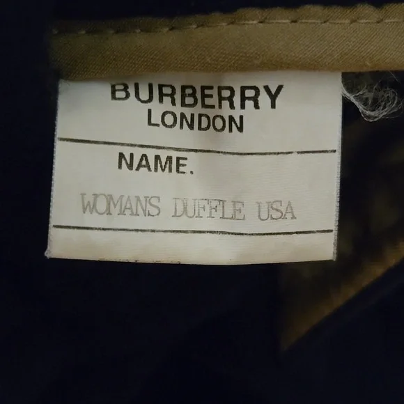 Womens Burberry Over Sized Navy Blue Wool Duffle Coat Sz M - Picture 11 of 12